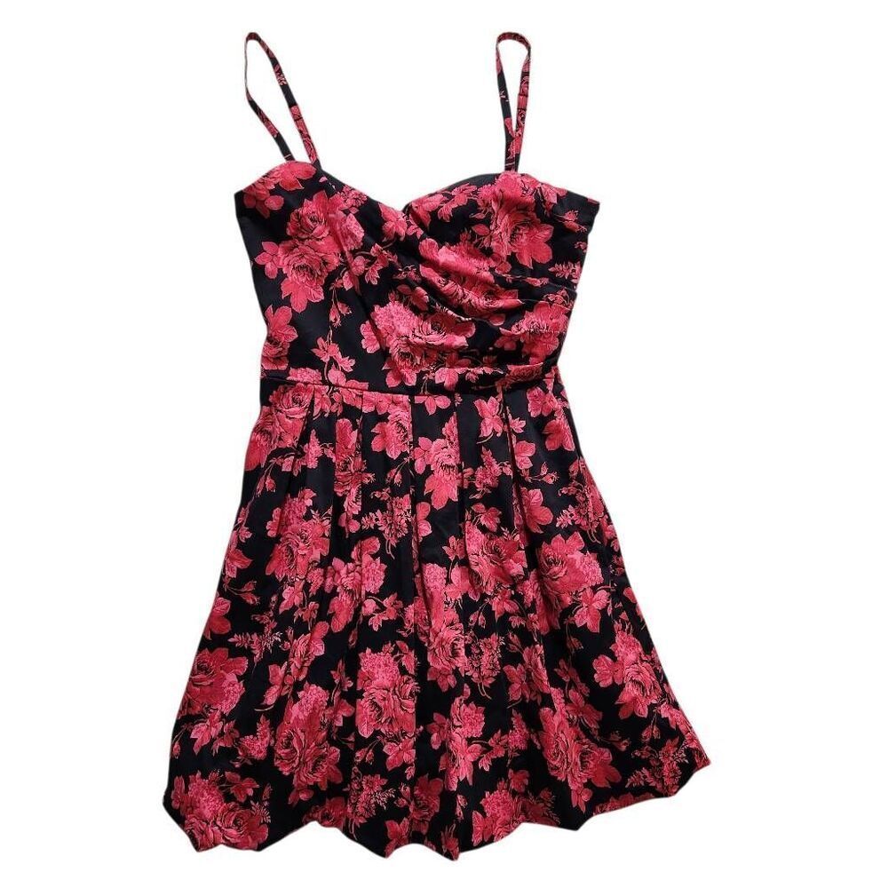 LaBelle floral print mini dress 7 pink black